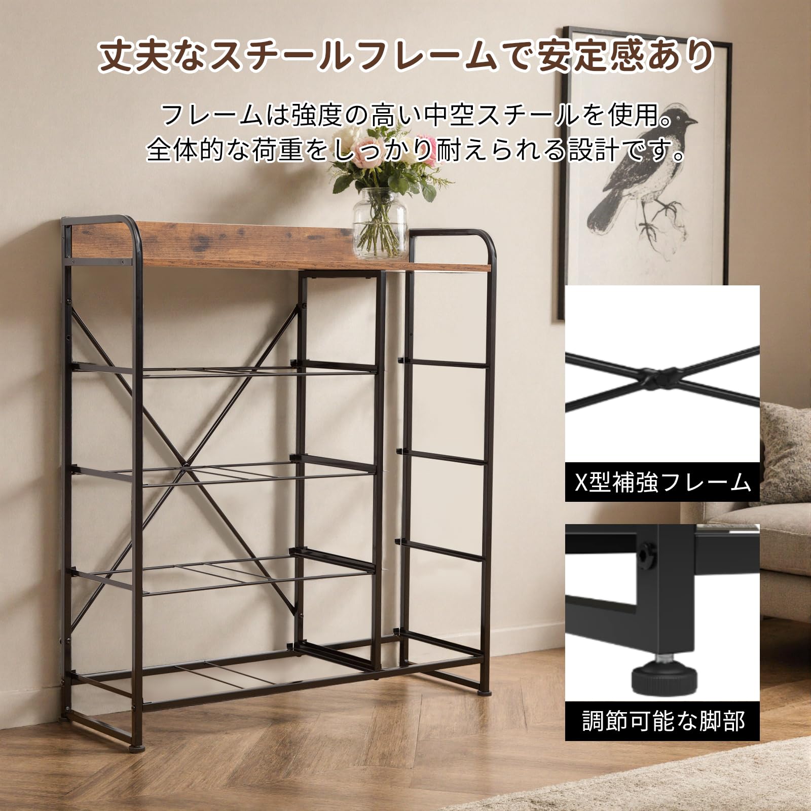 Amazon｜Qucover チェスト タンス 4段9杯 服 収納 洋服収納 タンス